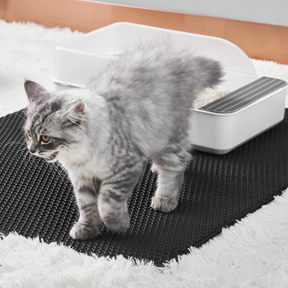 IN STOCK] Cat Litter Mat Grey Trapping for Litter Box, No-Toxic
